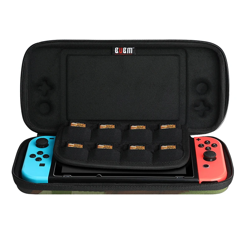 Чехол для игровой консоли жесткий камуфляжный с отделением игровых карт |