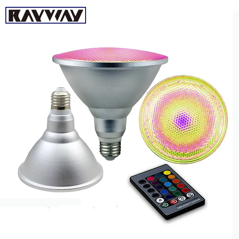 Par38 E27 20 Вт RGB Точечный светильник водонепроницаесветильник прожекторная лампа