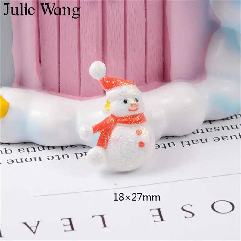 10 шт. Рождественские Подвески Julie Wang из смолы с плоской задней поверхностью