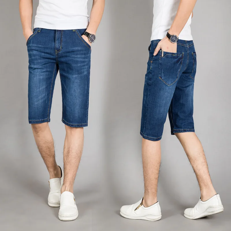 Новые модные мужские короткие джинсы брендовая одежда Бермуды летние пляжные