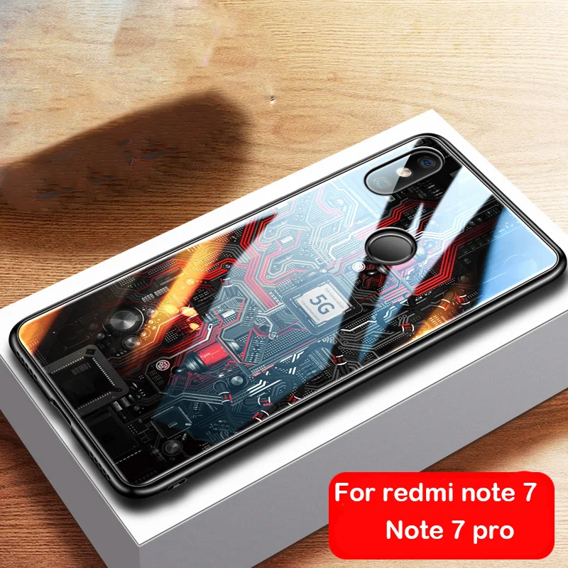 Aixuan стеклянный чехол для Xiaomi Redmi note 7, чехол из закаленного стекла, силиконовый защитный чехол для Redmi Note 7 pro, чехлы