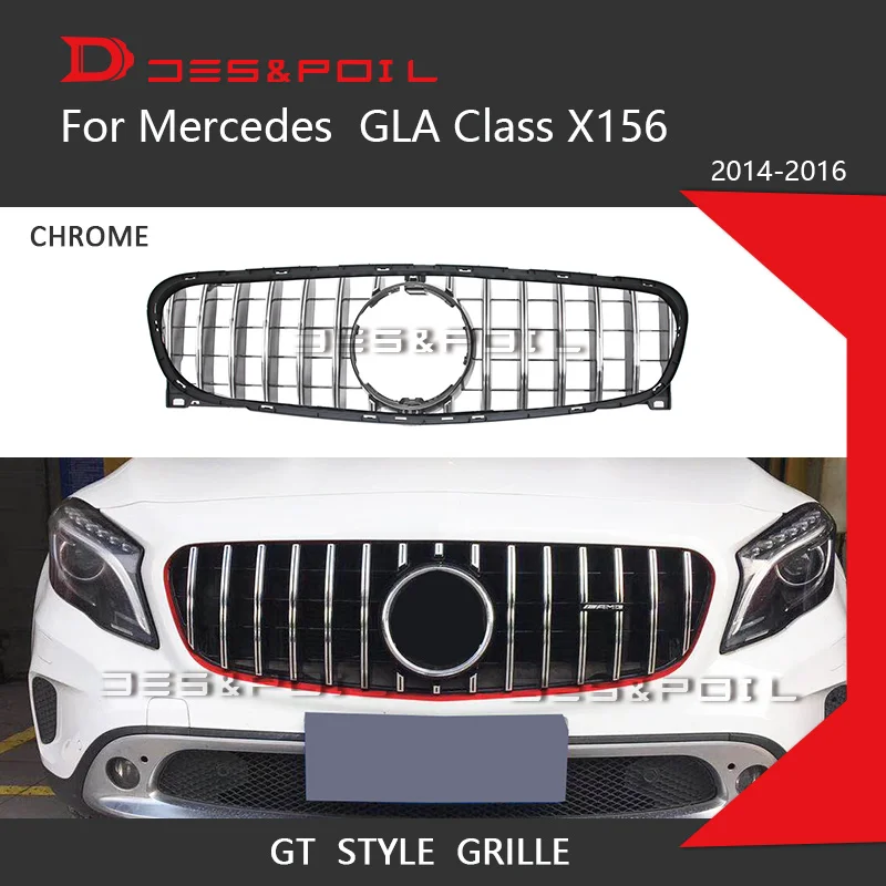 Оконная решетка GLA Class X156 GT в вертикальном стиле для Mercedes Benz передний бампер