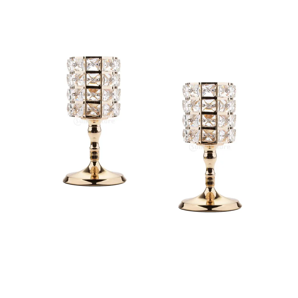 2 шт. романтические блестящие хрустальные бусины Votive Tealight подсвечники
