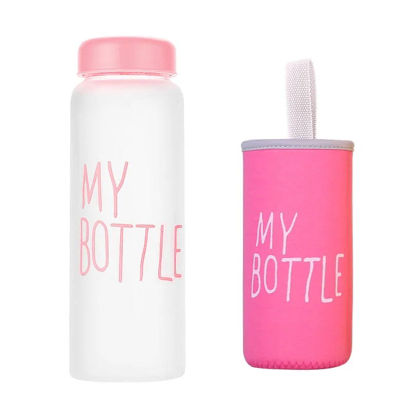 My Bottles, матовая пластиковая Спортивная бутылка для воды, термостойкая, герметичная, корейский стиль, поликарбонат, 500 мл, модная бутылка - Цвет: 4