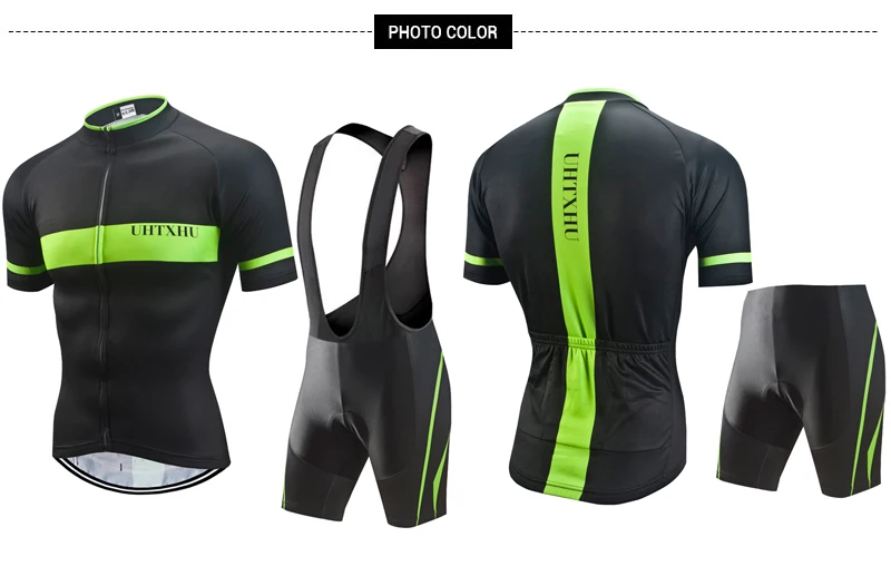 Uhtxhu, одежда для велоспорта, мужская летняя велосипедная трикотажная одежда, дышащая одежда с коротким рукавом, набор для велоспорта/комплект/костюм