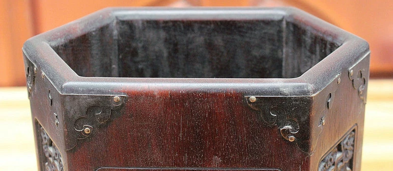 Народное искусство Китая Boxwood дерево ручной резной дракон драконы статуя кисти