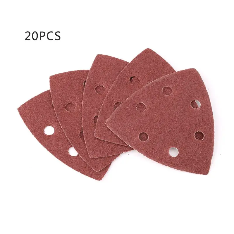20pcs Triangular Sanding Paper Grit 40-240 Triangle 90mm 3.54inch Self-adhesive Sandpaper Polishing Sanding Disc Abrasive Tools