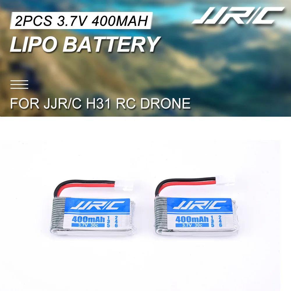 2 шт. JJRC H31 3 7 в 400 мАч 30C перезаряжаемая литий полимерная батарея для дрона