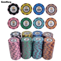 100pcs three color entertainment texas holdem clay with iron poker chips sets upscale set poker 16 5g color poker chip