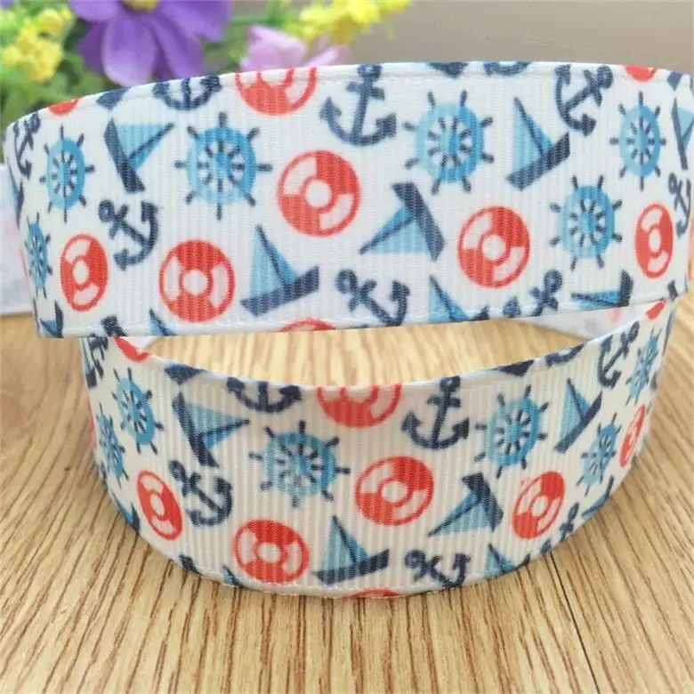 style 5 Новое поступление 7/8 ''22 мм якорь напечатанный корсаж лента diy бант лента для подарочной упаковки 10 ярдов - Цвет: style 5