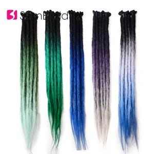 Sambraid синтетические волосы ручной работы дреды наращивание волос Вязание крючком плетение волос Розовый Омбре 24 дюйма 5 прядейупаковка для женщин