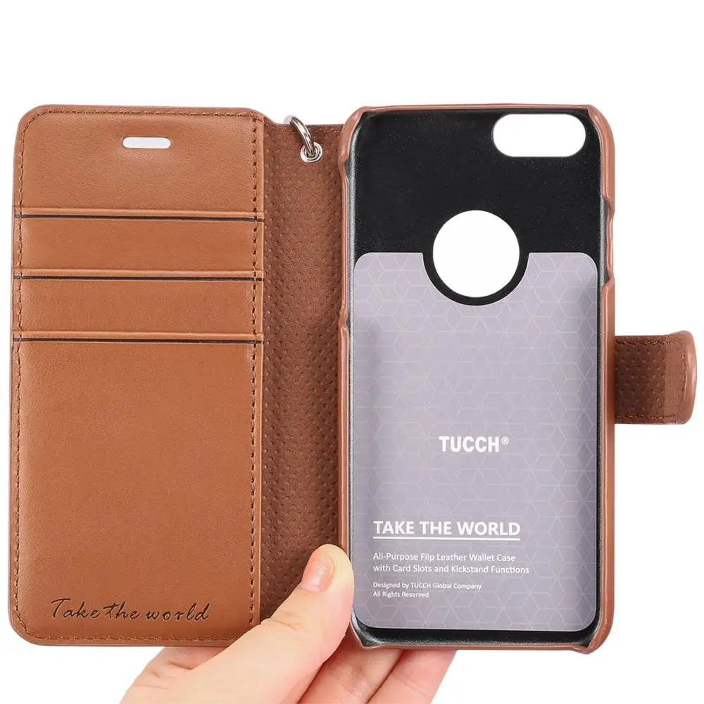 Tuch кожаный бумажник чехол для iPhone 6/6 S, слот для карт флип Бумажник Стенд ремешок для переноски-все чехол для iPhone 6/6S