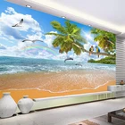 Пользовательская настенная ткань любого размера, 3D морской пейзаж, Коко, попугай, пейзаж, Настенные обои для гостиной, спальни, фоновая стена, 3D домашний декор