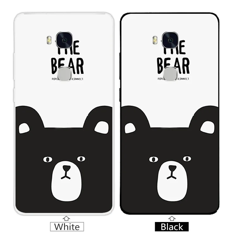 Soft Silicon Cases for Huawei Honor 5X Full Protector Cartoon Back Cover For 5 X X5 GR5 Clear 5.5 inches Coque Funda |