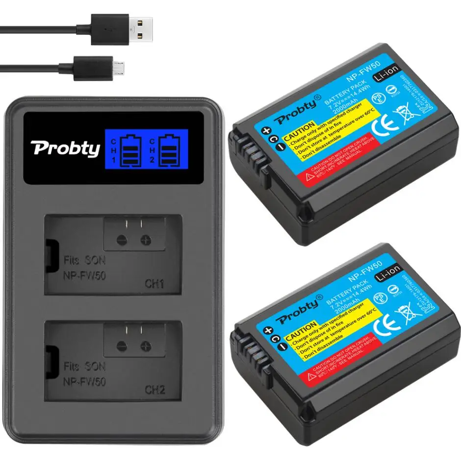 2battery withcharger Для sony NP-FW50 NP FW50 батарея для камеры+ ЖК USB двойное зарядное устройство для sony Alpha a6500 a6300 a6000 a5000 a3000 NEX-3 a7R a7S NEX-7 - Цвет: 2battery withcharger