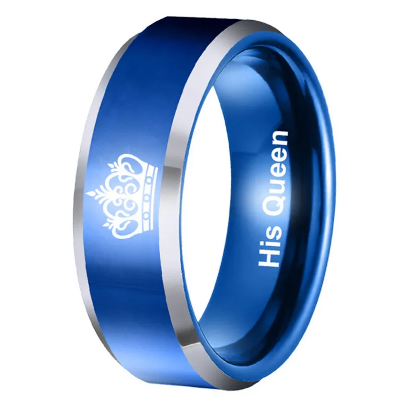 Его королева его король пара колец высокое качество Корона из титановой стали
