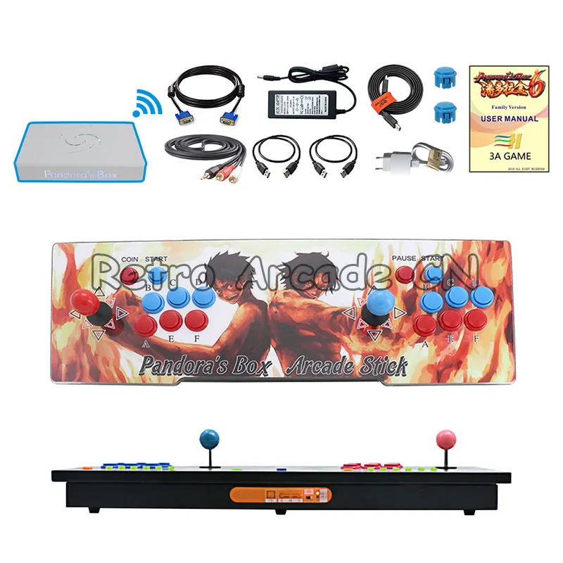 3A игра Pandora's Box 6 1300 в 1 беспроводный джойстик 2 игроков гладить консоли HDMI, VGA, usb для ПК ТВ ps3 Tekken - Цвет: H