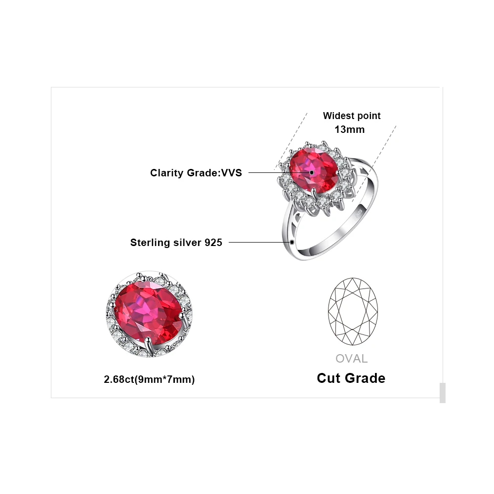 Jewelrypalace Принцесса Диана Уильям Кейт Миддлтон 3.2ct красный создания Рубин