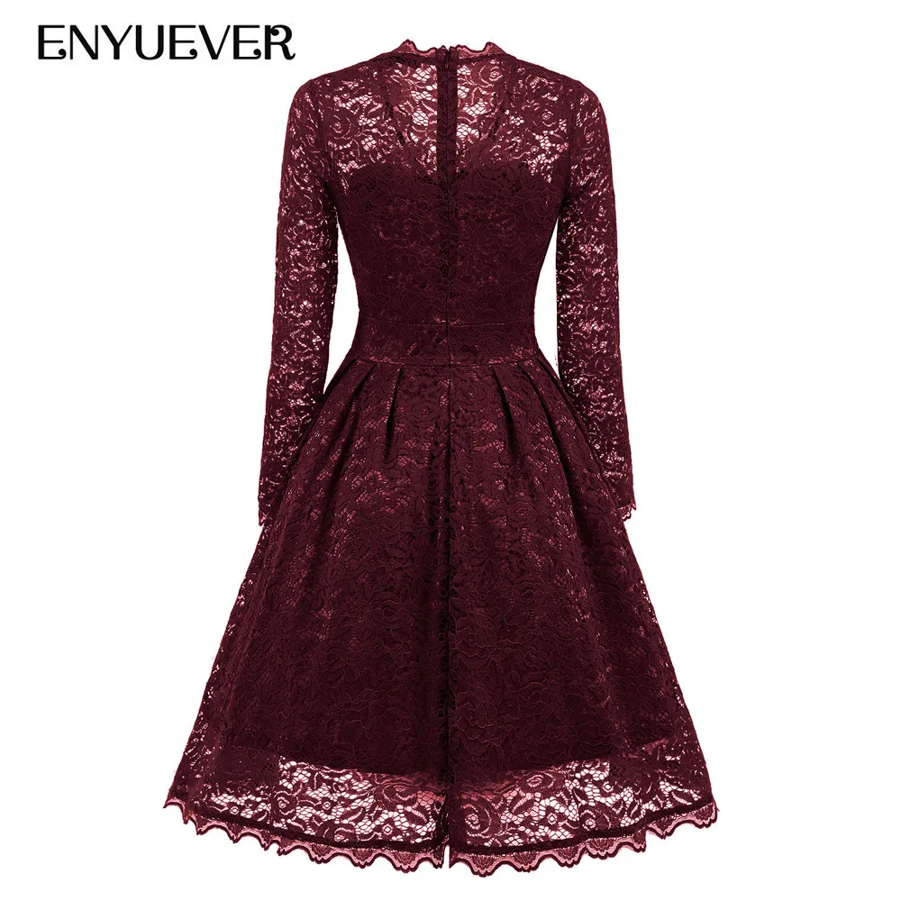 Enyuever женское кружевное платье 2019 Весна Vestidos рокабилли Винтаж 50 s Ретро
