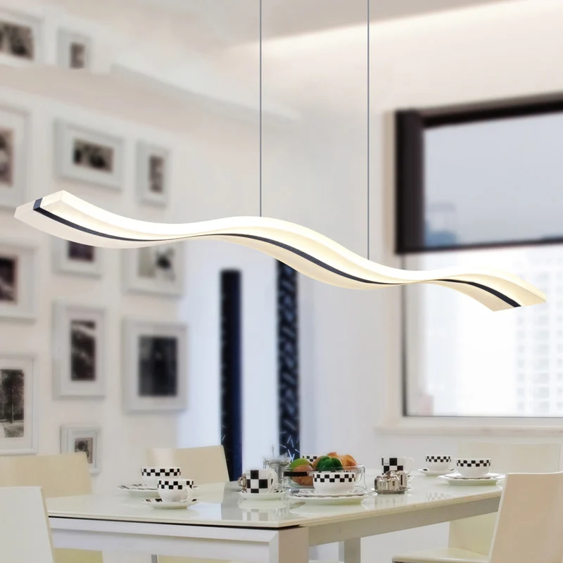 

Светодиодная волнистая Люстра для кухни, столовой, офиса светодиодный ное освещение для салона, люстра, лофт, промышленный ретро-дизайн, нордическая длинная люстра