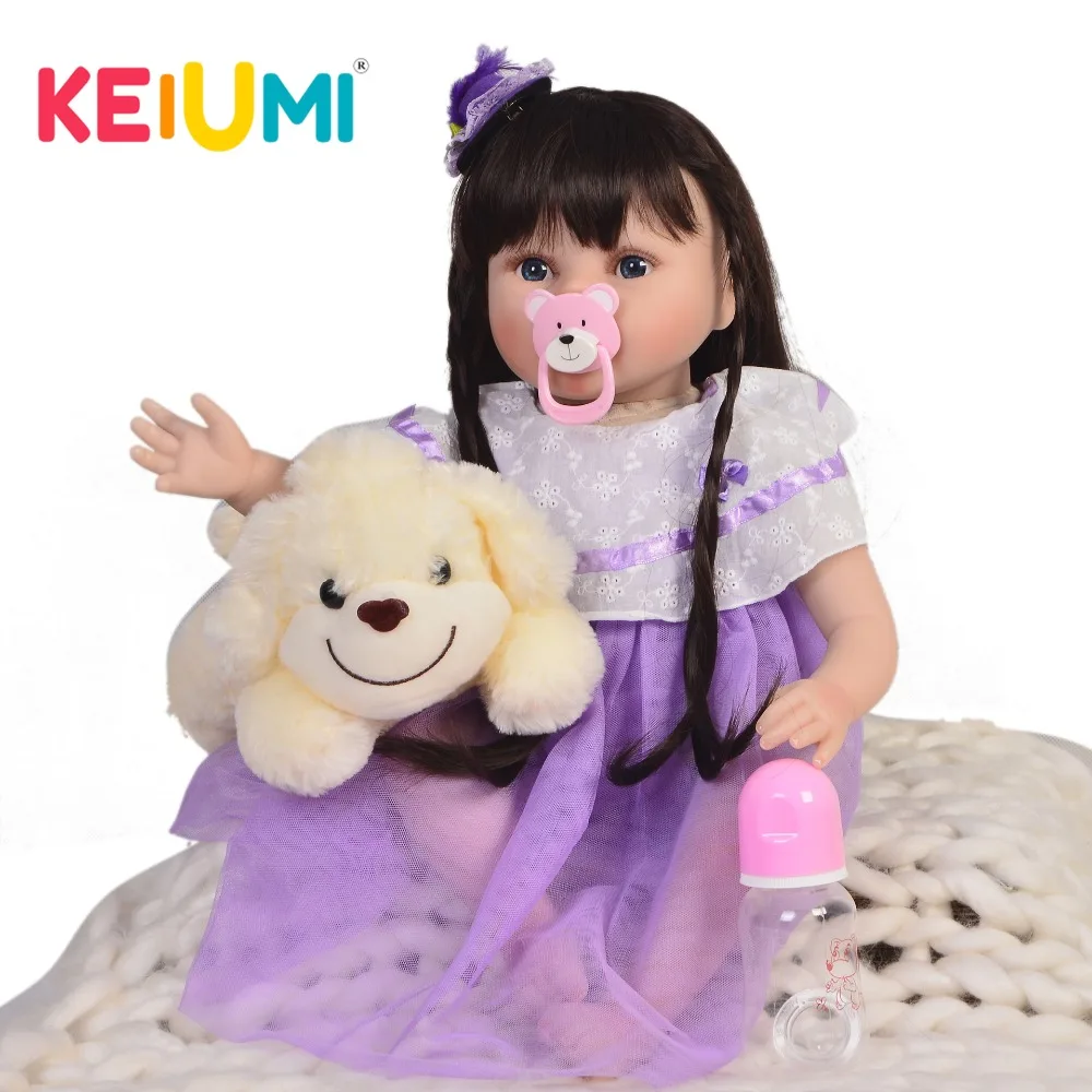 KEIUMI выглядит настоящей 22 &quotКукла Reborn мягкое Силиконовое тело Baby Girl куклы для