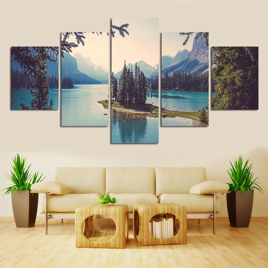 Горячая Распродажа картина на стену с изображением синего озера и водного