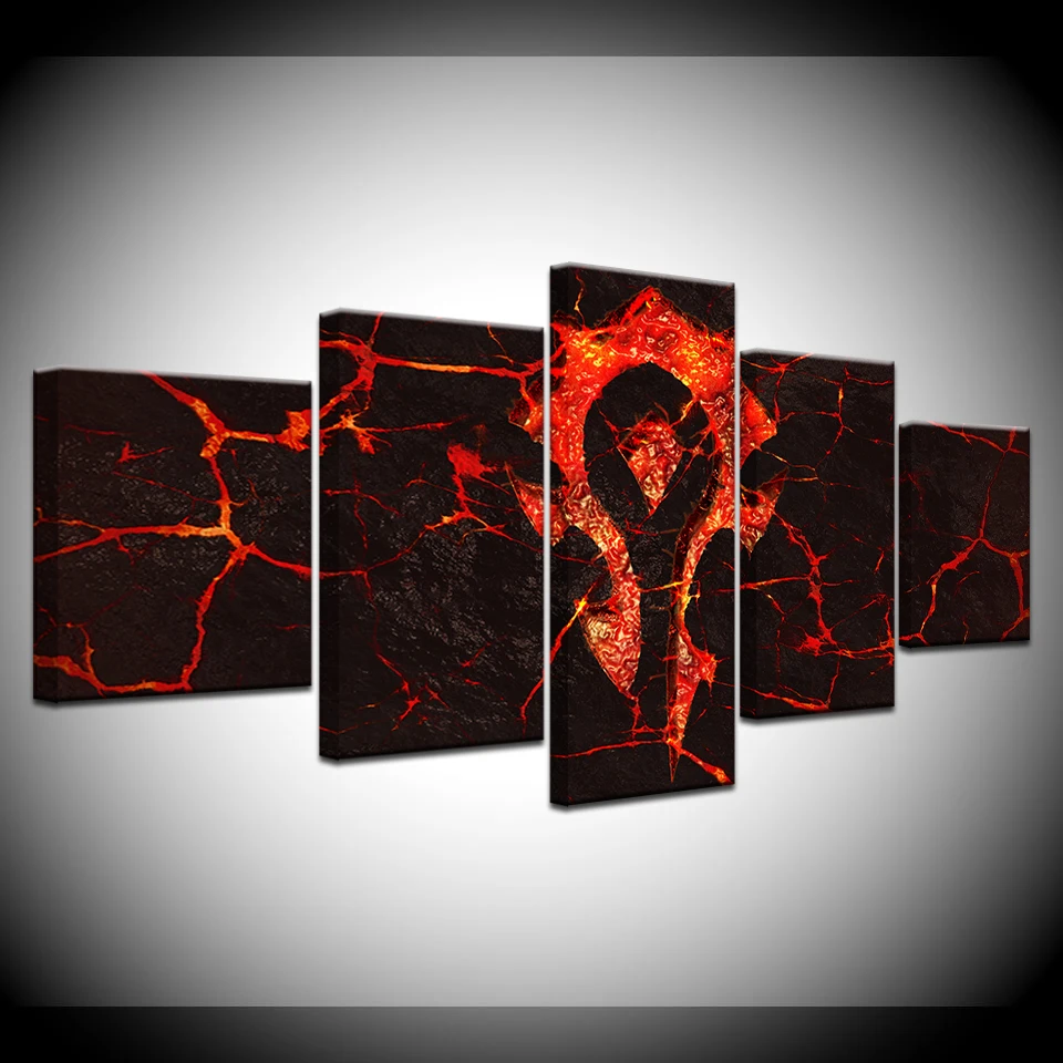

HD Printed Modular Hell Pictures Canvas Painting Frame Home Wall Art 5 Pieces Lava Totem Landscape Poster Bedroom Decor