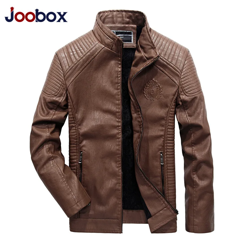 JOOBOX мужские кожаные куртки осень зима PU пальто Мужская плюс бархатная верхняя