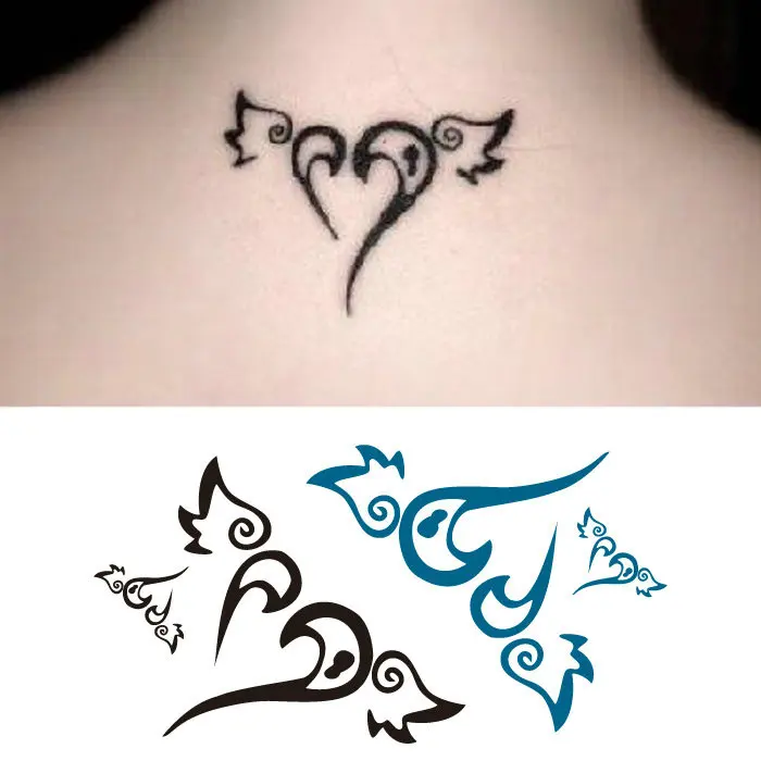Водонепроницаемые наклейки для татуировки Flying love wings|tattoo stickers waterproof|tattoo stickerwaterproof