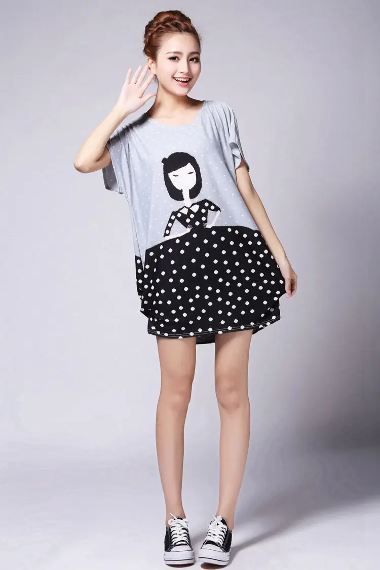 New 2018 summer women casual print cartoon short sleeve t shirts tops tees plus size loose tunic L-4XL big | Женская одежда