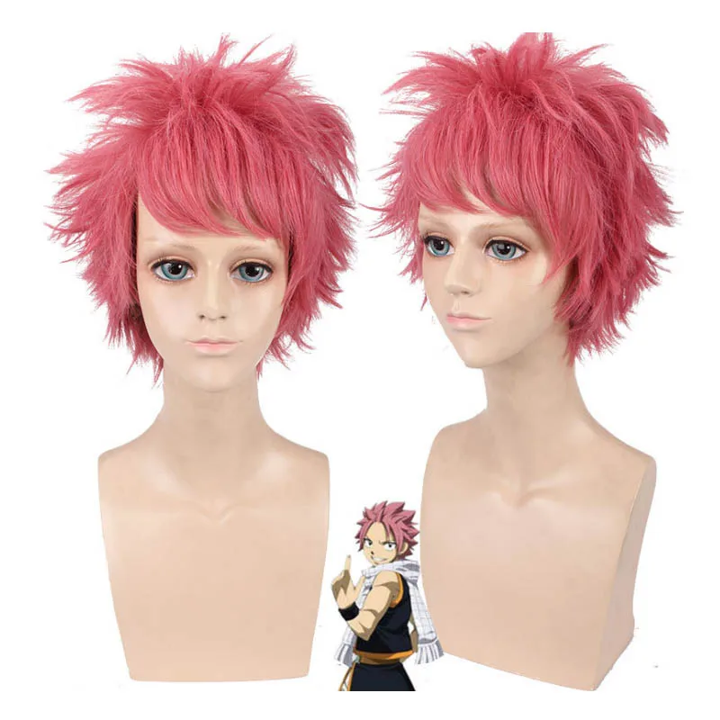 Костюм для косплея Coshome Сказочный хвост Нацу драгнееля розовый короткий парик