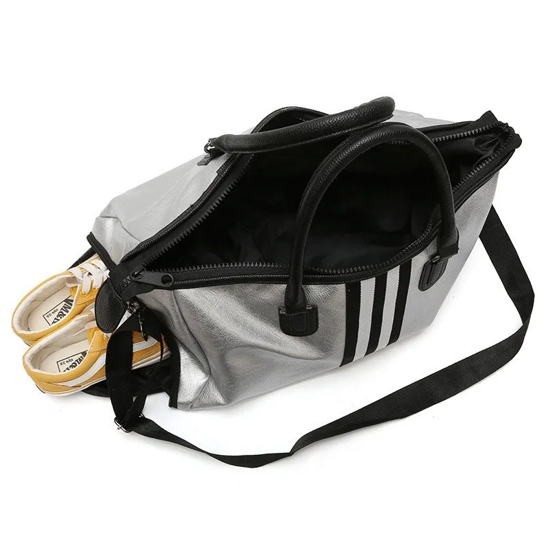 SNUGUG Waterproof Big Crossbody Bags For Women Fashion Mens Sports Shoulder Bag Travel PU Leather Ladies Gym Bags For Fitness