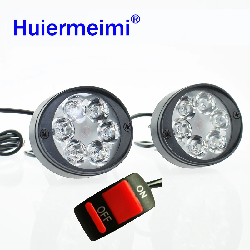 Фары soptlights для мотоцикла 2 шт. противотуманные фары двигателя 12 В Вт 6500 К белое