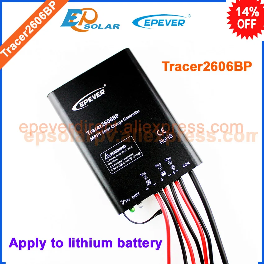 Regulador de Carregamento para a Bateria de Lítio Aplicar o Uso Nova Série Mppt Epever Controlador Solar 10a 10amp Tracer2606bp bp