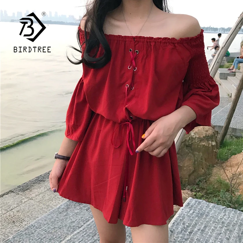 Женские летние сексуальные Свободные Комбинезоны с завышенной талией открытыми