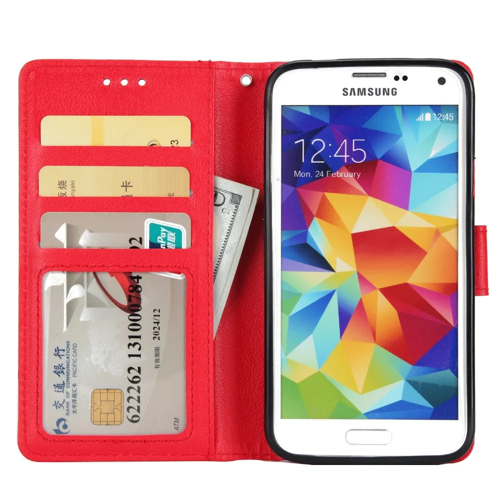Роскошный кожаный флип-чехол-бумажник для Samsung Galaxy S5 Neo SM-G903F/S5 G900F GT-I9600