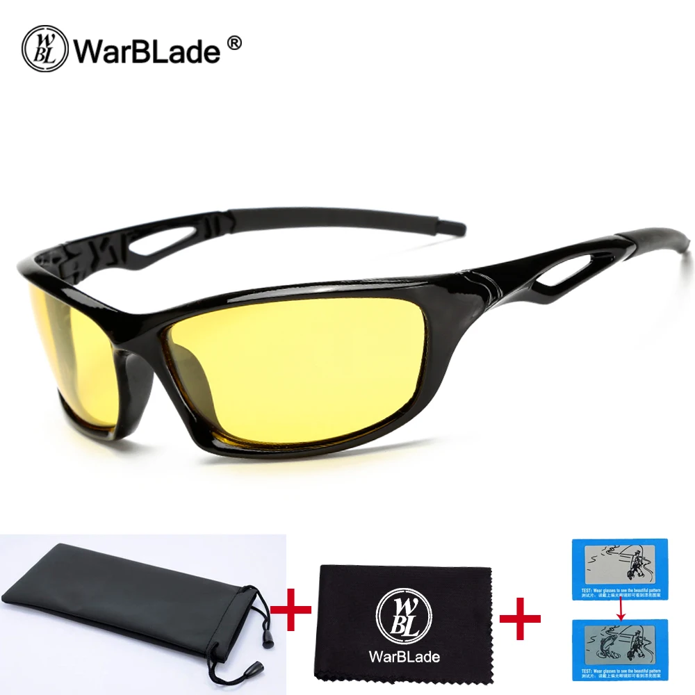 night vision WarBLade, солнцезащитные очки ночного видения, очки для вождения, антибликовые поляризованные солнцезащитные очки, желтые линзы, защита от уф400 лучей, водительские солнцезащитные очки - Цвет оправы: night vision