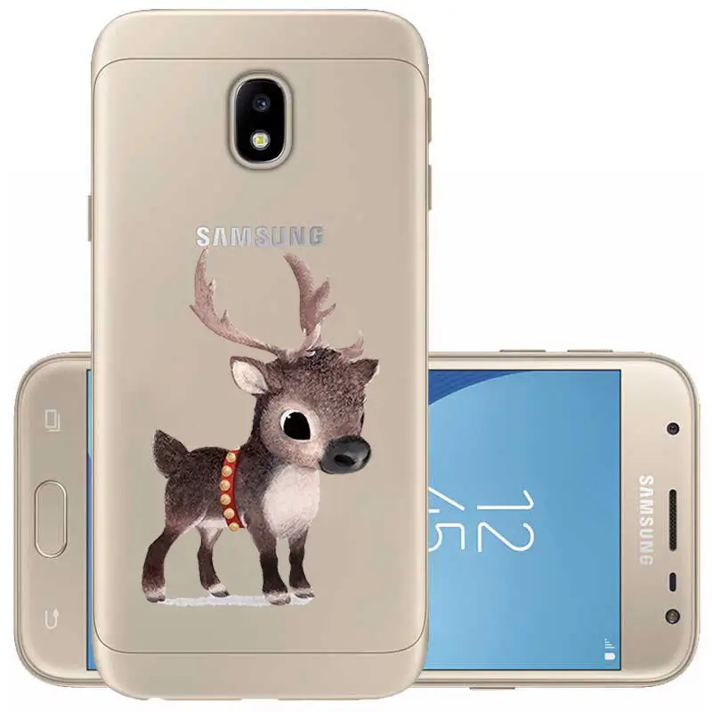 09 Прозрачный мягкий ТПУ чехол с рождественским оленем Санта Клаусом для samsung J3 J7 J5 J4 J6 J8 Силиконовый ТПУ чехол для samsung - Цвет: 09