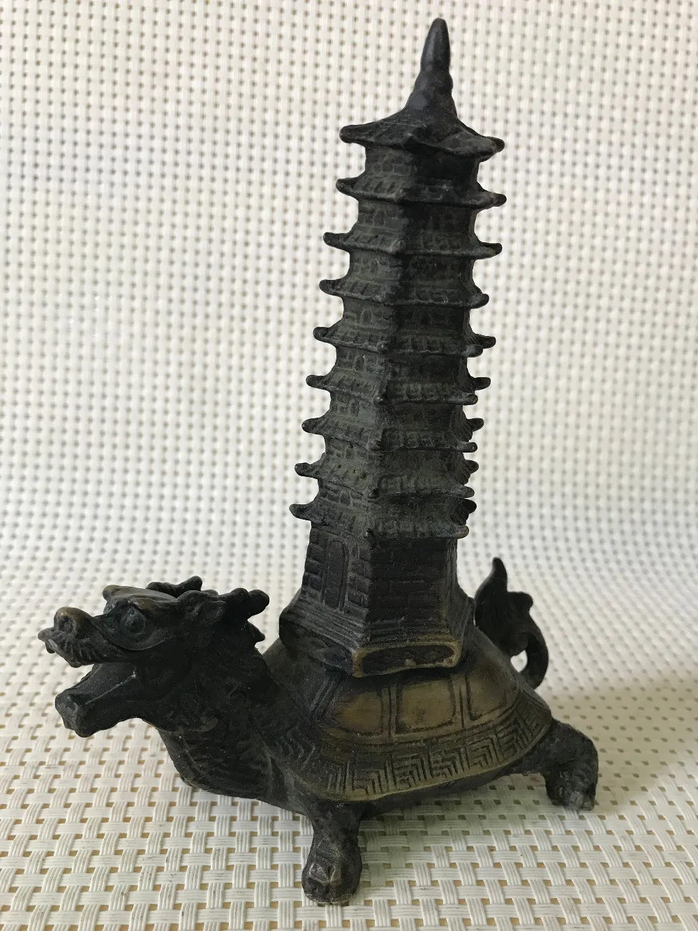 Classic domineering pure copper dragon turtle tower statue wealth Feng Shui town house home decoration crafts | Дом и сад