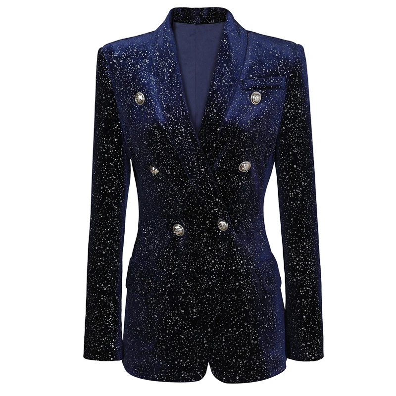 Модные европейские офисные женские комплекты из 2 предметов с блестками длинным