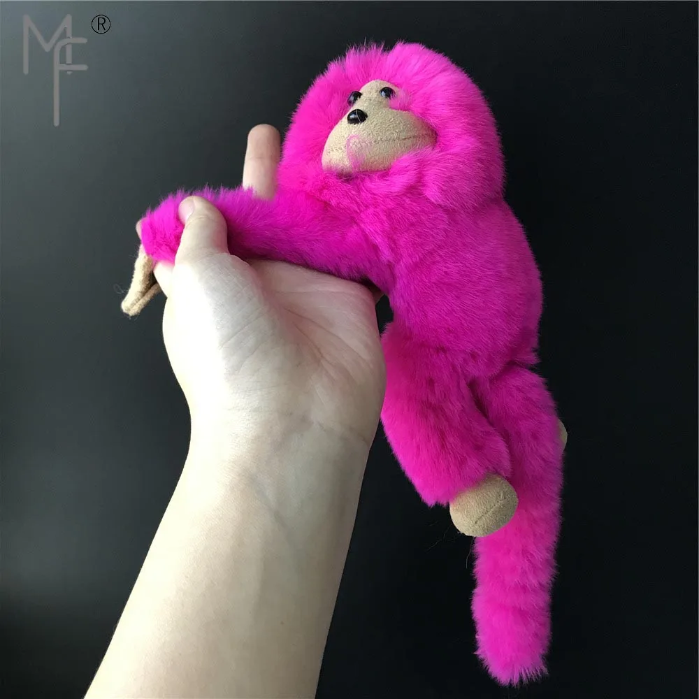 Магия Мех животных-из натуральной кролика рекс Мех животных обезьяна игрушка брелок розовое Цвет кольцо для ключей помпоном сумка Подвеска Интимные аксессуары брелок шарм