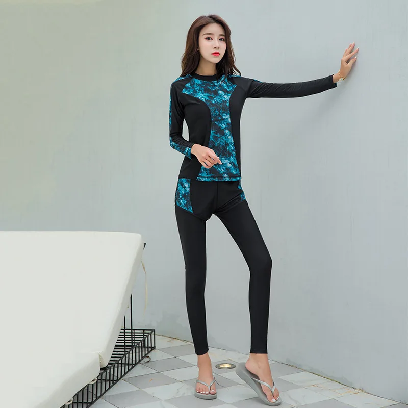 Rashguard женский купальник закрытый Rashguard для купания лайкра Серфинг Виндсерфинг купальный костюм женские рубашки с длинными рукавами корейский принт