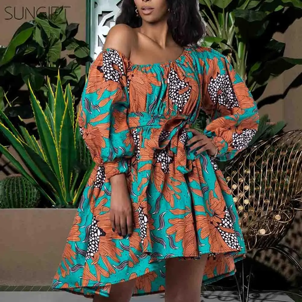 SUNGIFT Dashiki 2020 новые модные платья в африканском стиле для женщин летние