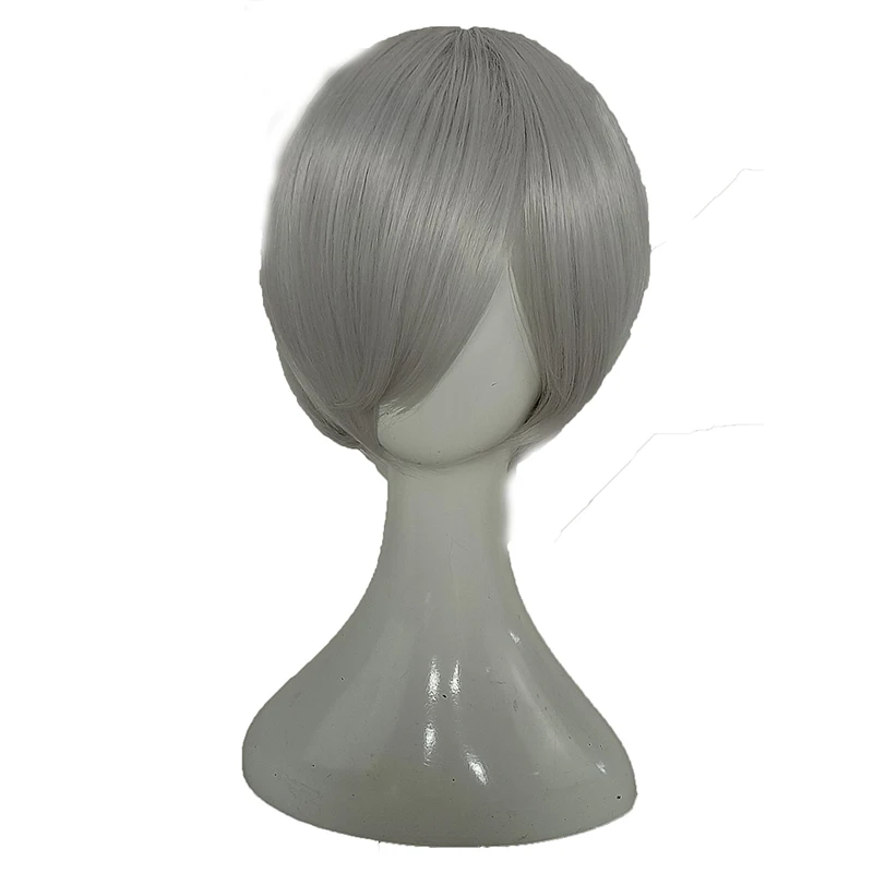 grey no ponytail HAIRJOY синтетические волосы мятный зеленый серебряный серый розовый синий косплей парик костюм парики+ 2 длинные вьющиеся Съемный Хвост - Цвет: grey no ponytail