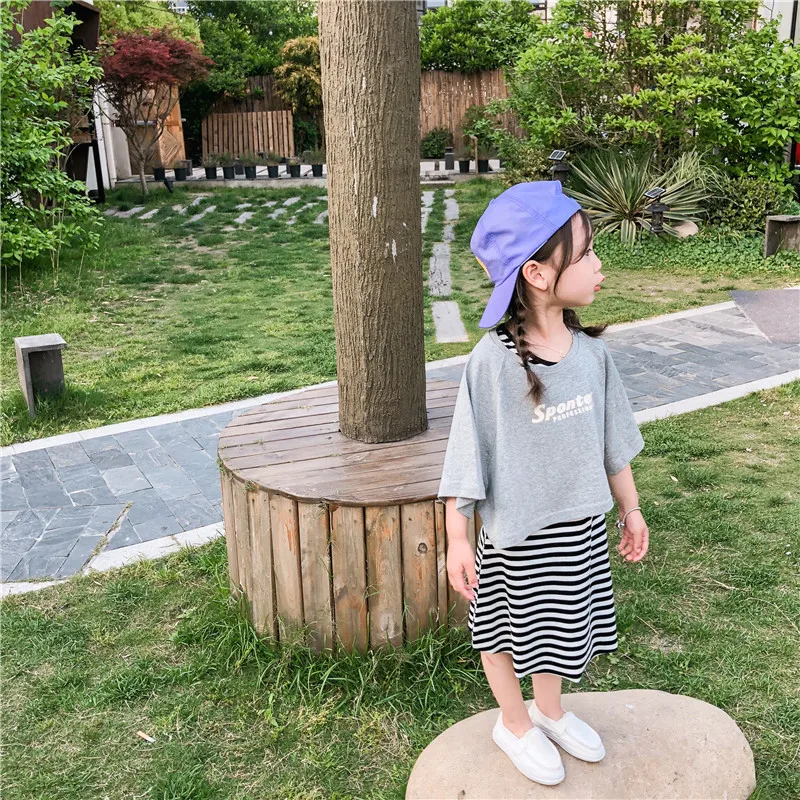 Новинка лета 2019 комплекты одежды в Корейском стиле футболка с короткими рукавами