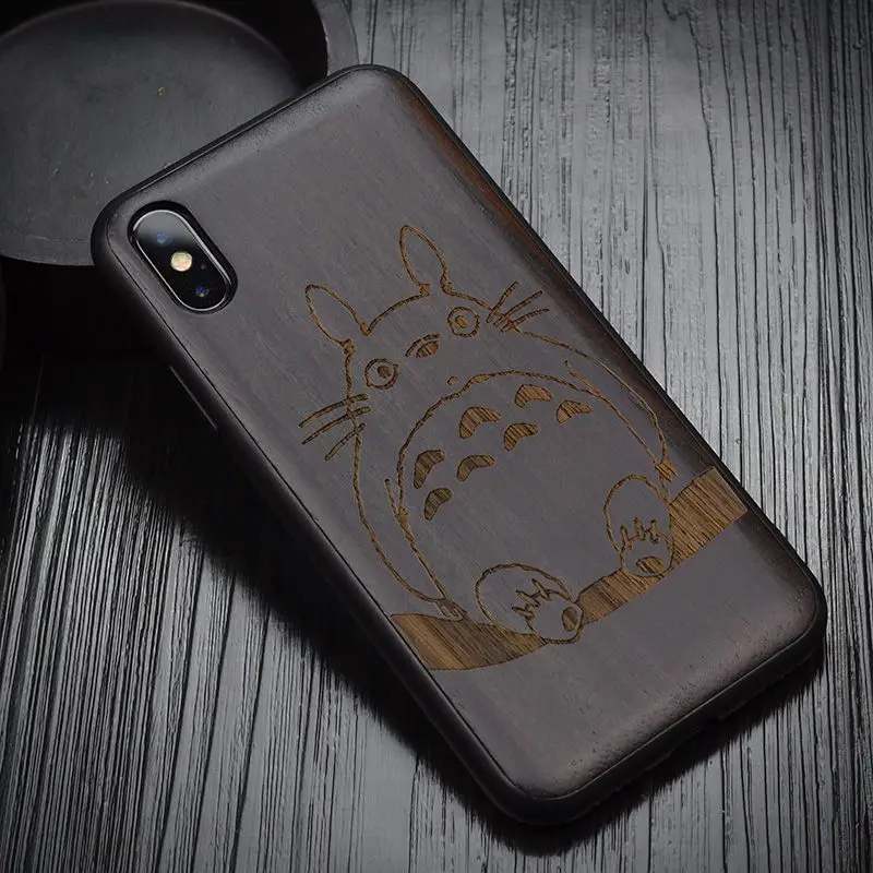 2020 Новый чехол для iPhone XS Max черное дерево X резной ТПУ бампер деревянный XR|Бамперы|