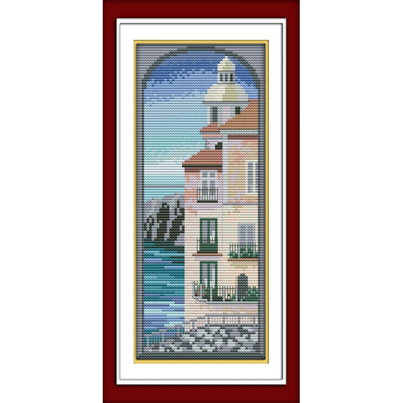 Средиземноморский пейзаж Рукоделие сделай сам Вышивка крестиком наборы для