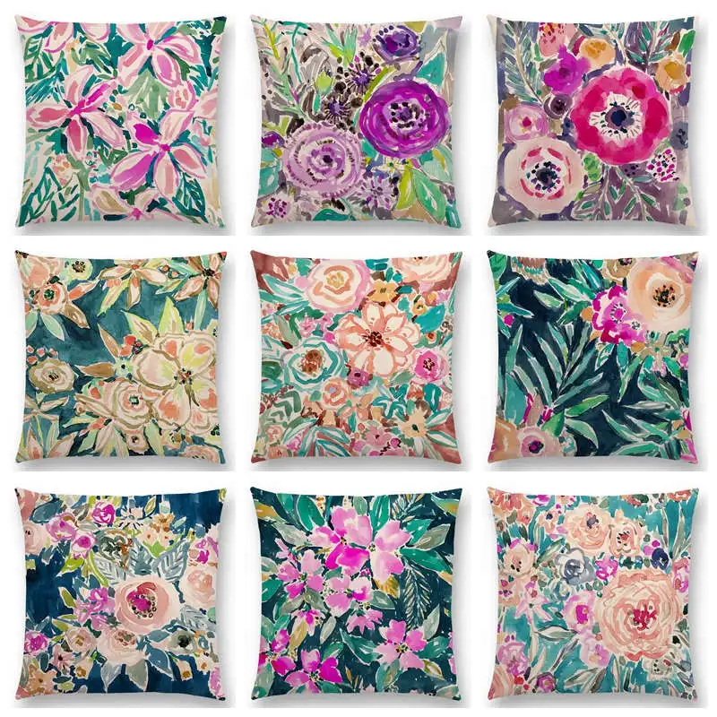 Красивые цветы Акварель Искусство рай Цветочные расцветки сад радость красочный