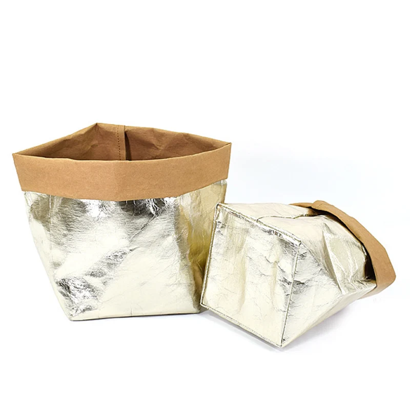 Мини суккулентл крафт бумажный цветочный горшок моющаяся сумка для хранения