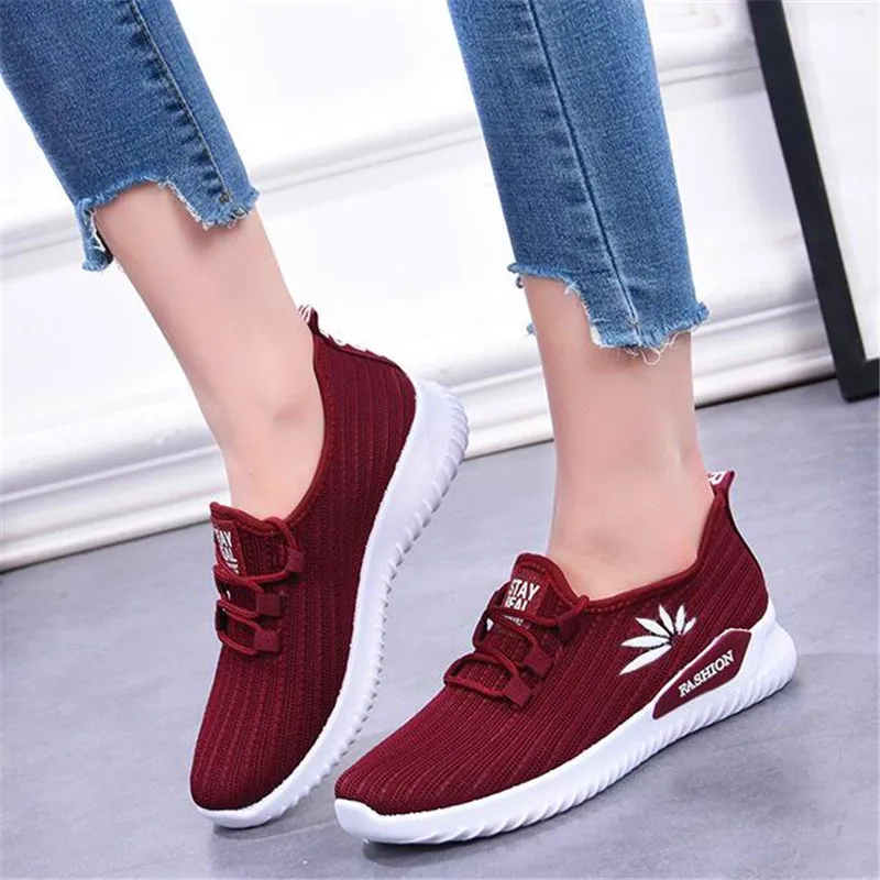 Spring and autumn summer new flying woven breathable casual wear soft bottom non-slip women's shoes | Обувь